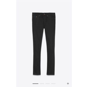SAINT LAURENT PARIS Black Denim Jeans- frayed